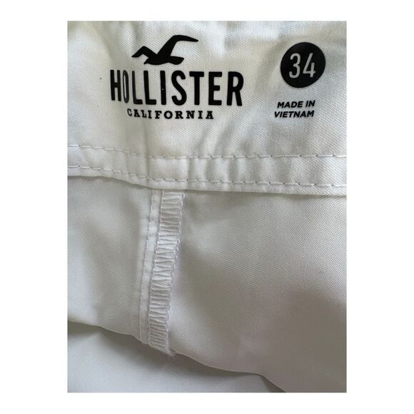 Hollister board shorts tie waist size 34 white black neon yellow NWT - Picture 5 of 8